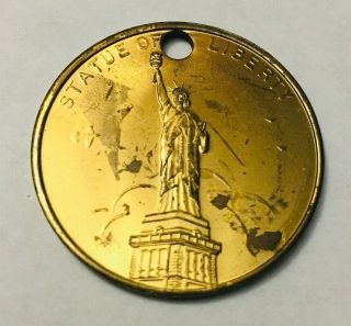 Vintage 1930s Empire State Building York Statue Of Liberty Medal Token Coin