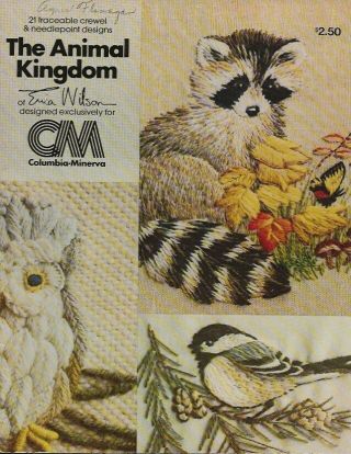 The Animal Kingdom Vintage Crewel & Np Designs - 21 Traceable Animal Designs