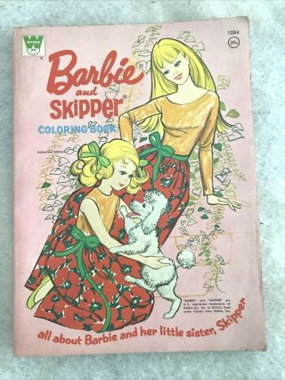 Vintage Coloring Book Barbie & Skipper 1971 Whitman Mattel 1084