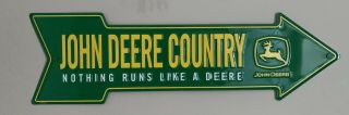 John Deere Country Tractor Arrow Sign Farm Barn Vintage Style