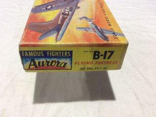 Vintage Aurora 1961 B - 17 Flying Fortress Bomber Model Kit 491 - 49 2