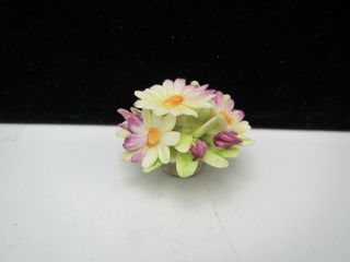 Vintage Capodimonte Porcelain Miniature Basket Of Flowers.