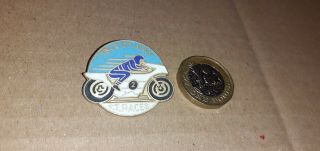 Vintage 1970 - 80 Enamel Pin Badge " Isle Man Tt Races " No.  2 Motorcycle Iom