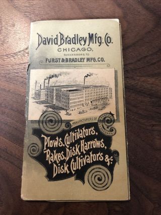 1892 David Bradley Mfg Co Advertising Book Vintage Farming Plows