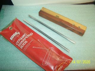 Vintage Edge Mark Ceramic Sharpening Rods No 23 - 111 - In Carrier