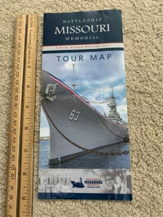 Battleship Missouri Memorial Pearl Harbor Tour Map Brochure Pamphlet Book Ticket