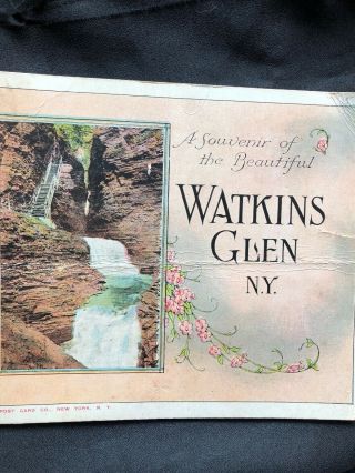 C 1920s Watkins Glen York Souvenir Booklet Postcards Travel Waterfalls