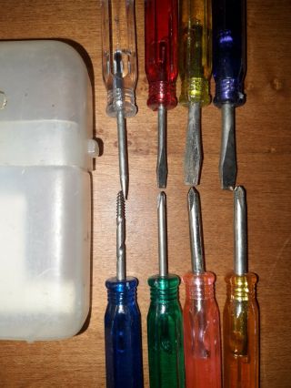 Vintage 10 In 1 Tool Mate Screwdriver Set In Case