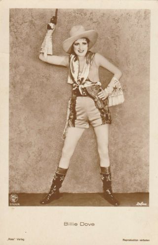 Billie Dove Western Cowgirl Leggy 1920s Vintage Photo Postcard Ross