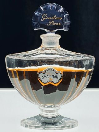 Guerlain Shalimar 85 Ml 2.  87 Oz 75 Full 5 1/2 " Tall Silver Label Parfum Extrait