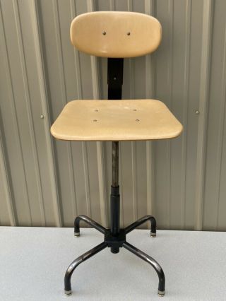 Vintage Adjustable Industrial Drafting Chair Stool Garrett Tubular Products