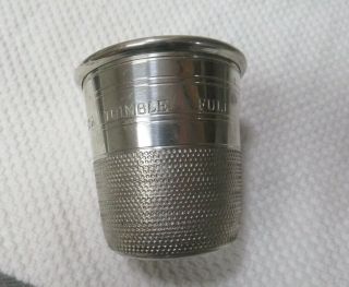 Vintage William Adams Pewter Just A Thimble Full Shot Glass Jigger -