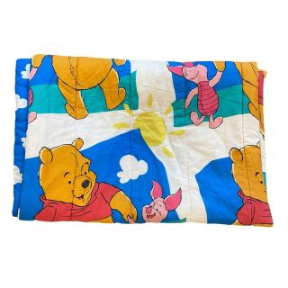 Vintage 1990s Disney Winnie The Pooh Piglet Clouds Twin Reversible Comforter