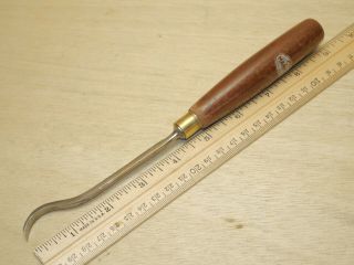 Old Wood Tools Vintage Marples 1/4 " - 7mm No 21 Short Bent Wood Carving Gouge