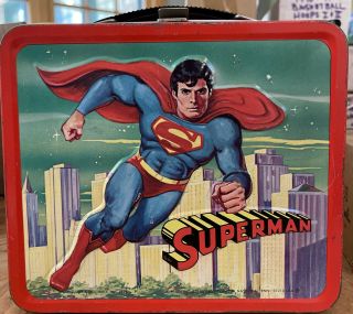 Vintage 1978 Aladdin Dc Comics Superman Metal Lunch Box