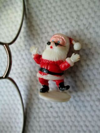 Santa Claus Vtg Cool Miniature Dancing W/ Sunglasses 1 3/8 " Plastic Hong Kong