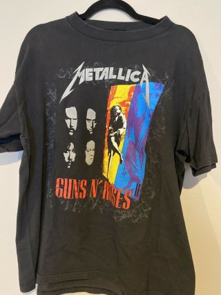 Vintage Guns N Roses Metallica 1992 Concert Tshirt