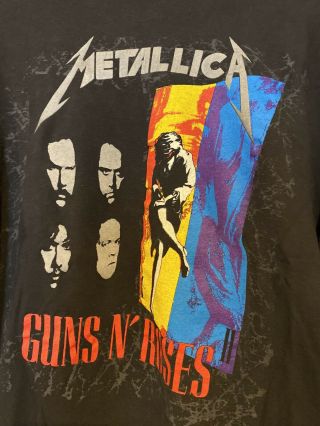 Vintage Guns N Roses Metallica 1992 Concert Tshirt 2
