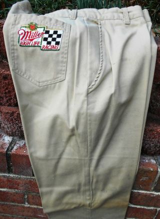 Vintage Bobby Allison 22 Miller High Life Racing Race Pit Crew Pants 34x34