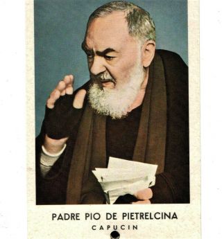 Vintage Reliquary Card W Relic To Saint Padre Pio Pietrelcina