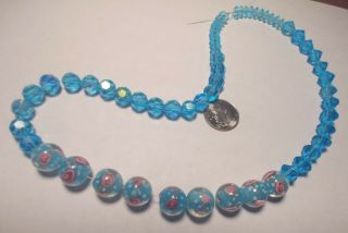 61 Vintage Czech Collectible Blue Crystal And Glass Beads