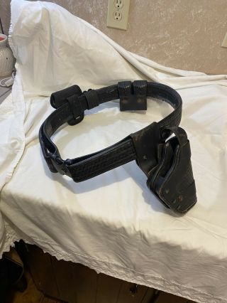 Vintage Police Belt With Accessories