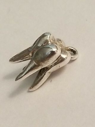 Vintage Sterling Silver Molar Tooth Charm