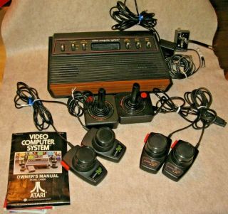 Vintage 1970s Atari Cx2600 6 Switch Video Computer System Joysticks,  Paddles
