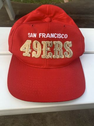 Vintage San Francisco 49ers Starter Snapback Hat Cap Cotton Twill Red Nfl