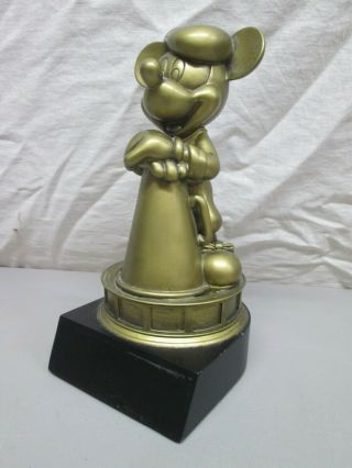 Vintage Walt Disney Mickey Mouse Statue 10.  5 " Ht Bronze Finish Mickey Figure Ver