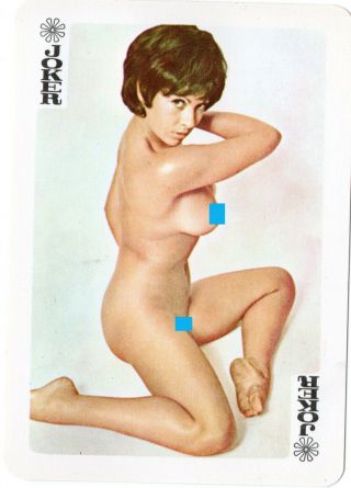 Joker Nude Lady Swap Cards Vintage Playing Card Pin Up Girl Risqué Sexy Lady