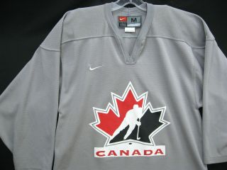 Men ' s Vintage Team Canada Nike Gray Olympic Hockey Jersey Medium M 2