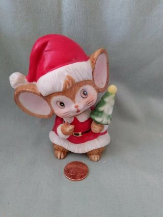 Vintage Ceramic Christmas Mouse Figure Homco 5405