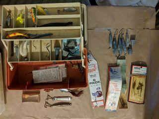 Plano Tackle Box Loaded With Vintage Lures Weights Hooks Etc
