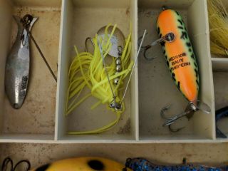 Plano Tackle Box loaded with vintage lures weights hooks Etc 3