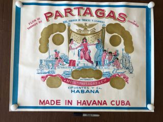Partagas Cigar Habana Cuba Poster Vintage Tobacco Art - 29x22.  5