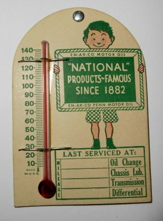 Vintage En - Ar - Co Advertising Thermometer National Refining Company