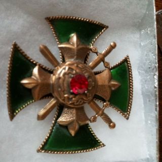 Vintage Signed Weiss Maltese Cross Pin