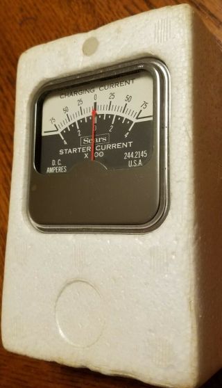 Vintage Sears Dc Amp Meter Starter - Generator Current Indicator Model 244.  2145