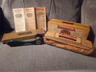 Vintage 1900s Shinola Shoe Polish Brush Wood Handle With Box