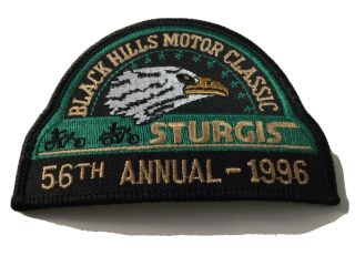 Vintage Harley Davidson Patch 1996 Sturgis Black Hills Motor Classic 56th Annual