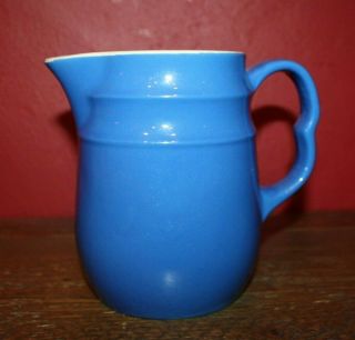 Vintage Blue And White Oxford Stoneware Pottery Pitcher Creamer