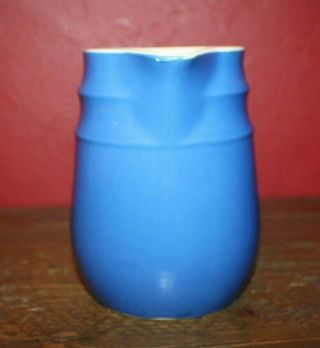 Vintage Blue and White Oxford Stoneware Pottery Pitcher Creamer 2