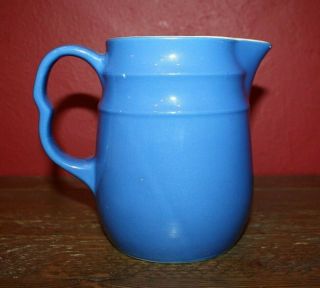 Vintage Blue and White Oxford Stoneware Pottery Pitcher Creamer 3