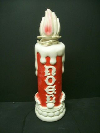 Vintage 1970 Empire Christmas Blow Mold 13” Noel Candle W/flame Great
