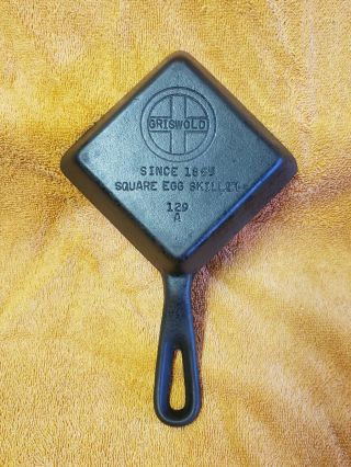 Vintage Griswold Cast Iron 129a Square Egg Skillet Pan