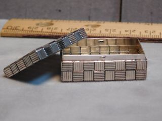 Tiffany &co.  Woven Sterling Silver Pill Box/miniature Box