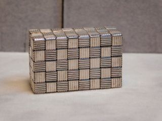 Tiffany &Co.  Woven Sterling silver pill box/miniature box 5