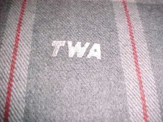 FABULOS Vintage TWA Airlines LAMBS Wool Blanket 80 X 48 