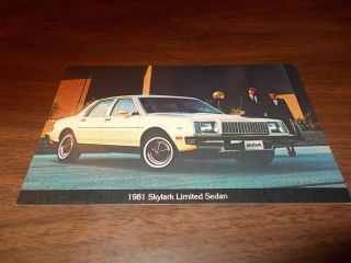 1981 Buick Skylark Limited Sedan Vintage Advertising Postcard
